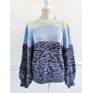 525 America Stripe Balloon Sleeve Sweater Size XL